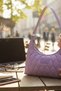 Women's Lilac Quilted Patterned Baguette Shoulder Bag, Hand and Shoulder Bag Suitable for Daily Use - 3