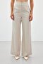 Wide Leg Linen Trousers - Stone - 7