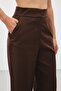 Wide Leg Linen Trousers - Brown - 7