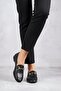 Large Size Women's Genuine Leather Loafer 41-42-43-44-Black Leather - 6