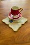 Peacock 6-Piece Special Embroidered Linen Coffee Serving Napkin, Coffee Cocktail Napkin-Blue/Gold - 8