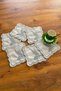 Leaf Pattern 6-Piece Special Embroidered Linen Coffee Serving Napkin-Silver - 3