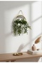 Artificial Flower Pot with Rope Hanging Decoration Ivy Wall Mounted Black - 5