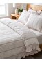 Tek Single Duvet Cover Set 100% Cotton Ornamental Overlock Ruffled - 2