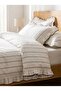 Tek Single Duvet Cover Set 100% Cotton Ornamental Overlock Ruffled - 4