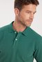 Men's Slim Fit Slim Fit Cotton Soft Textured Cool Fabric Plain Pique Green Polo Neck T-Shirt - 2