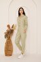Women's Green Pocket Gabardine Jumpsuit Dm4004 - 8