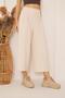 Women's Beige High Waist Wide Leg Pants Dm3003 - 7
