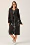 Women's Black Patent Leather Detailed Women's Long Cap Dm412