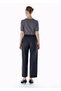 Striped Wool Blend Trousers Gray - 5