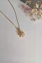 Snowflake Themed Zircon Stone Rotating Steel Necklace