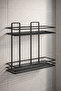 Lifetime Stainless Wall Adhesive 2 Tiers Bathroom Flat Shampoo Holder Organizer Black - 2