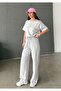 Women's Gray Modal Short Sleeve Soft Touch Sports Suit - 3