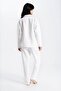 Women's Ecru Waffle Panda Kingdom Peter Pan collar Long Sleeve Pants Pajama Set - 4