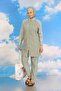 Women's Patterned Full Hijab Swimsuit with Trousers Water Green 31072 - 3