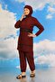 Women's Full Hijab Swimsuit Claret Red 31061 - 6
