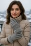 Women's Ankle Fur Touchscreen Gray Gloves Eld29 - 3