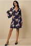 Women's Skirt Pleated Spanish Sleeve Stone Printed Avenlop Mini Dress - 4