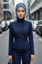 Pleated Ready-To-Wear Turban, Blue, Ht-91 - 2