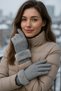 Women's Ankle Fur Touchscreen Gray Gloves Eld29