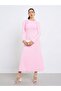 Solid Center Front Gathered Party Midi Dress
