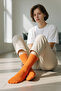 5 Pairs Men's Women's Socks Plain Orange Socket Socks Unisex Tennis Sports Socks - 3