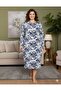 Plus Size Lycra Patterned Nightgown - 2