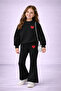 Girl's Heart-Printed Sweatshirt and Flared Pants Set