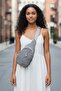 Gray Multi-Compartment Waterproof Crinkle Fabric Shoulder and Crossbody Bag and Waist Bag