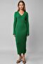 My Fashion V-Neck Textured Long Knit Dress - 6
