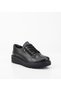 Inside and Outside Genuine Leather Crocodile Detail Side-Zip Orthopedic Sole Lace-Up Women's Shoes - 5