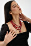 Ember Mercan & Hematite Natural Stone Multi Steel Chain Necklace - 7