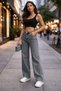 90's Power Lycra Colorfast Super High Waist Smoked Snow Casual Jeans Palazzo Pants - 3