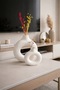 Bohemian White Decorative Double Ring Vase Set - 2