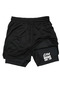 Makiteks Black Tights Shorts - Gym Mode on Printed Double Layer Quick Dry Sports Shorts Fitness Gym