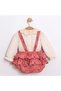 Rosana Baby Girl Floral Print Ruffled Overall Set - Long Sleeve Shirt - 2