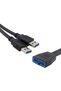 22cm RGEEK 22cm Dual Port USB 3.0 Type A Male to Motherboard 20Pin 19Pin Header Adapter Cable USB Ex - 5