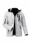 Outdoor Hooded Water and Windproof Quilted Fur-Filled Fiber-Filled Stone Color Softshell Coat