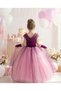 Girl's Costume Rapunzel Purple Off-Shoulder Detailed Hoop Puffy Princess Dress 3-8 Years Crown and Gloves - 4