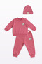 Teddy Bear Embroidered Unisex 3-Piece Tracksuit Beret 2-3-4-5 Years - 5