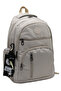 1710 Water Resistant School Backpack Unisex Daily School Bag Beige - 2