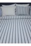 Breathable Luxury 4-Season Use 100% Cotton Linen Duvet Cover Set Gray Striped - 6