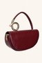Aura Metal Detailed Hand and Shoulder Bag - Claret Red - 4