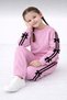 Girls' Striped and Ribbon Detail Pocketed Comfortable Tracksuit Set
