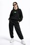 Oversized Mold Crew Neck Basic Plain Thick Black Sweatshirt