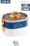 1200ml Two Layers Three Sections Stainless Steel Lunch Box New Generation Expedition Tas-Spoon