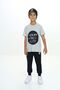 Boys' 2-Piece Set: Printed Crew Neck Short Sleeve T-Shirt & Pocket with Elastic Waistband