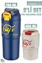 2-piece steel thermos-coffee cup set 750ml dual use thermos//450ml mug coffee cup