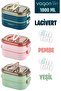 1000 ml Two Layers Three Compartments Stainless Steel Bento Lunch Box New Generation Lunch Box - Sauce Bowl Included - 8