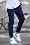 Navy Blue Zipper Detailed Parachute Jogger Trousers - 2